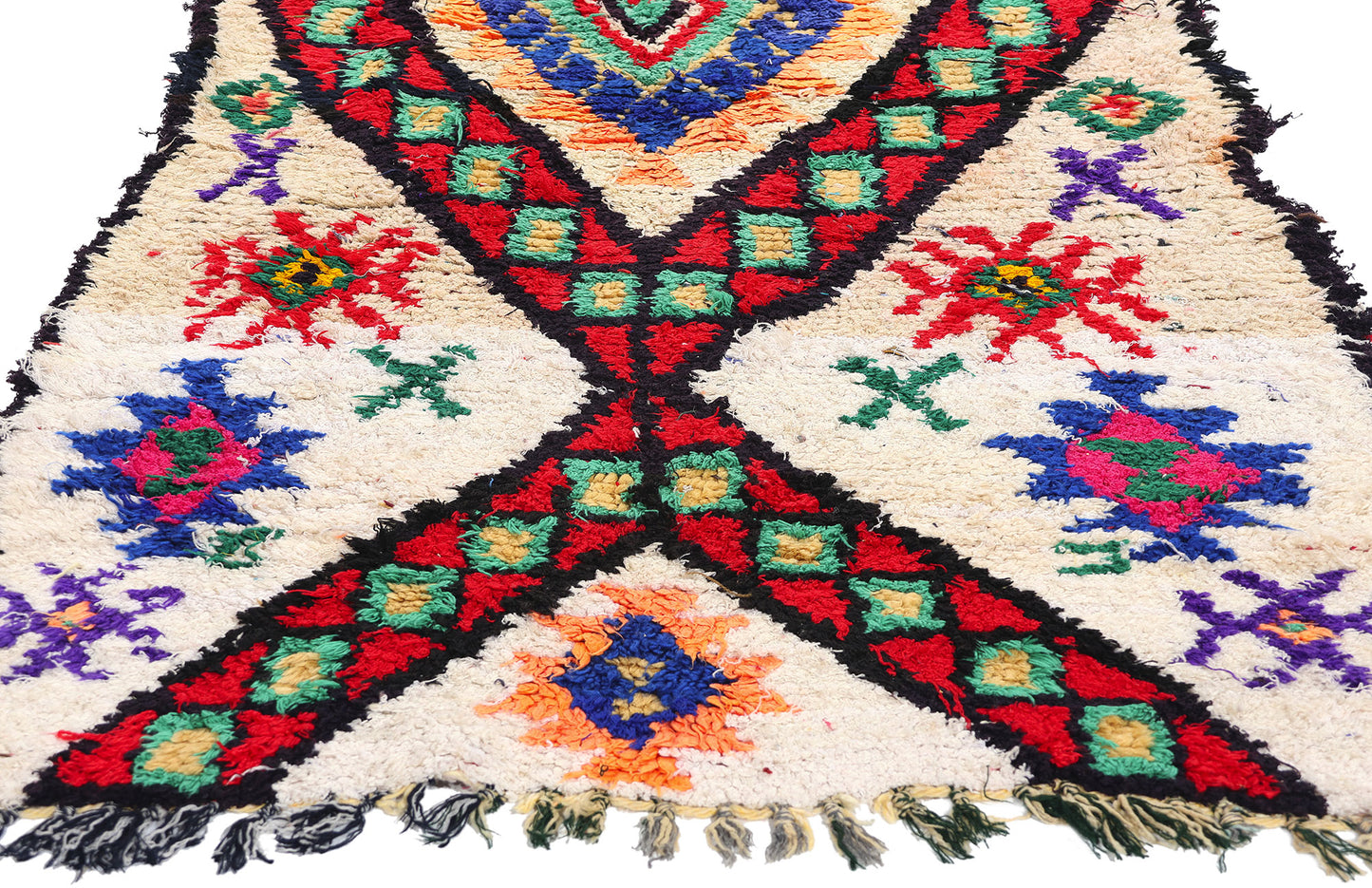 3 x 8 Colorful Vintage Moroccan Azilal Rug 21536