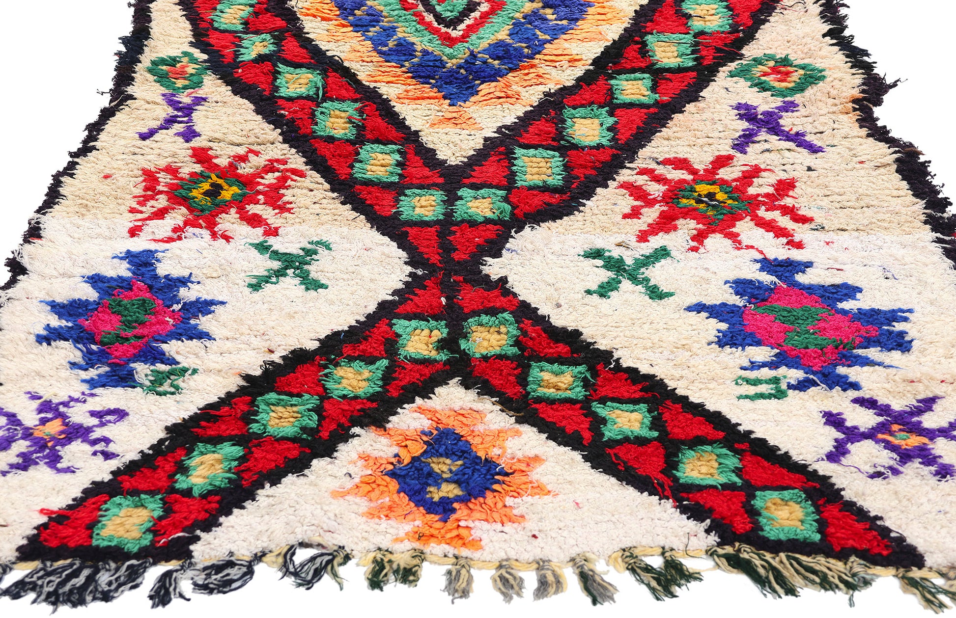 3 x 8 Colorful Vintage Moroccan Azilal Rug 21536
