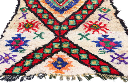3 x 8 Colorful Vintage Moroccan Azilal Rug 21536