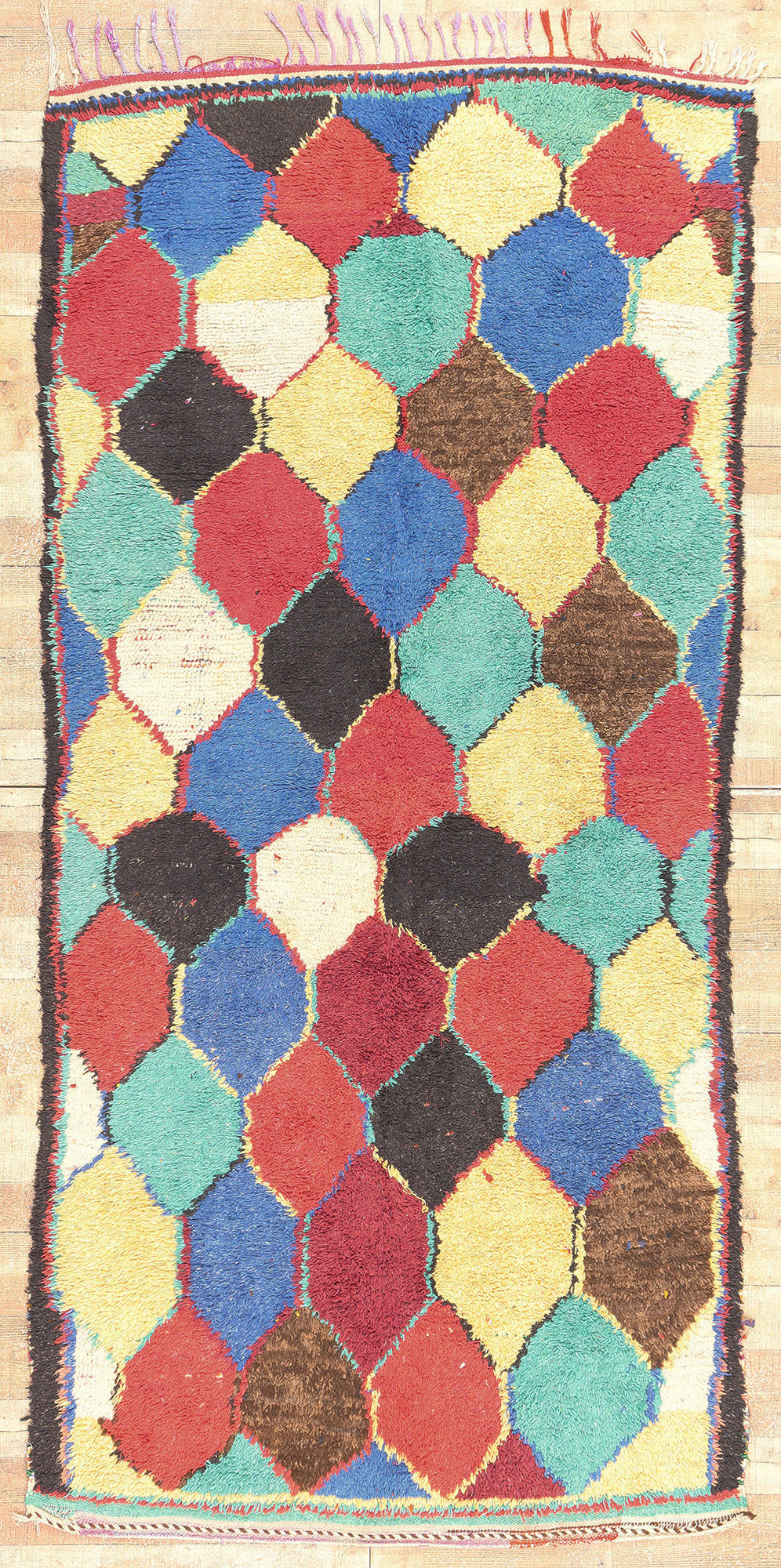 5 x 9 Vintage Boucherouite Moroccan Rag Rug 20371