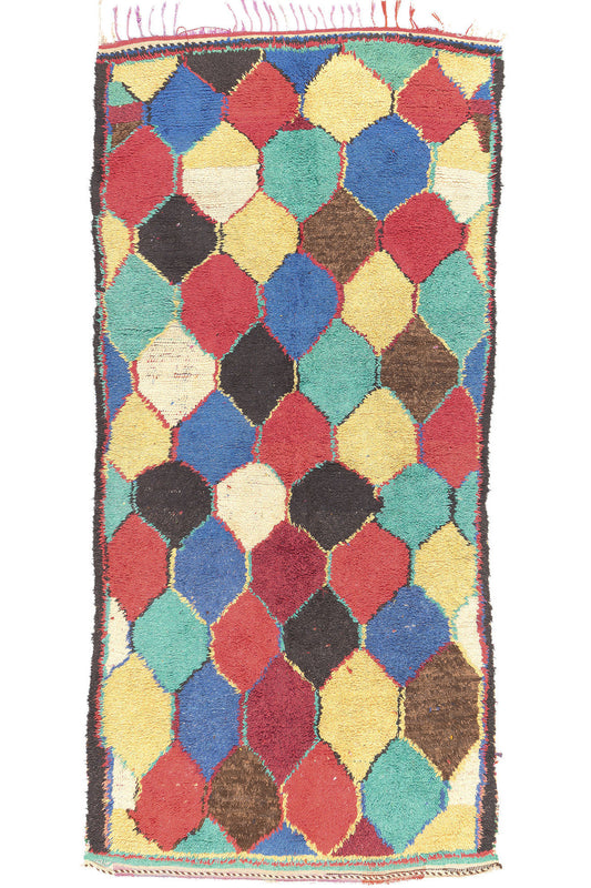 5 x 9 Vintage Boucherouite Moroccan Rag Rug 20371
