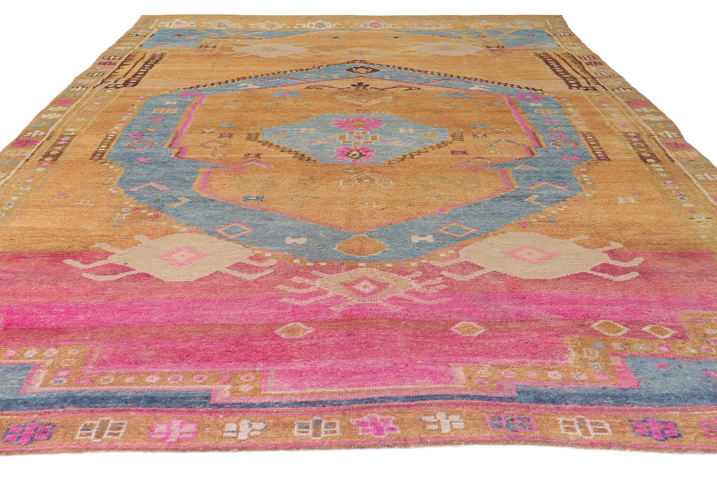 8 x 14 Vintage Turkish Oushak Rug 53787