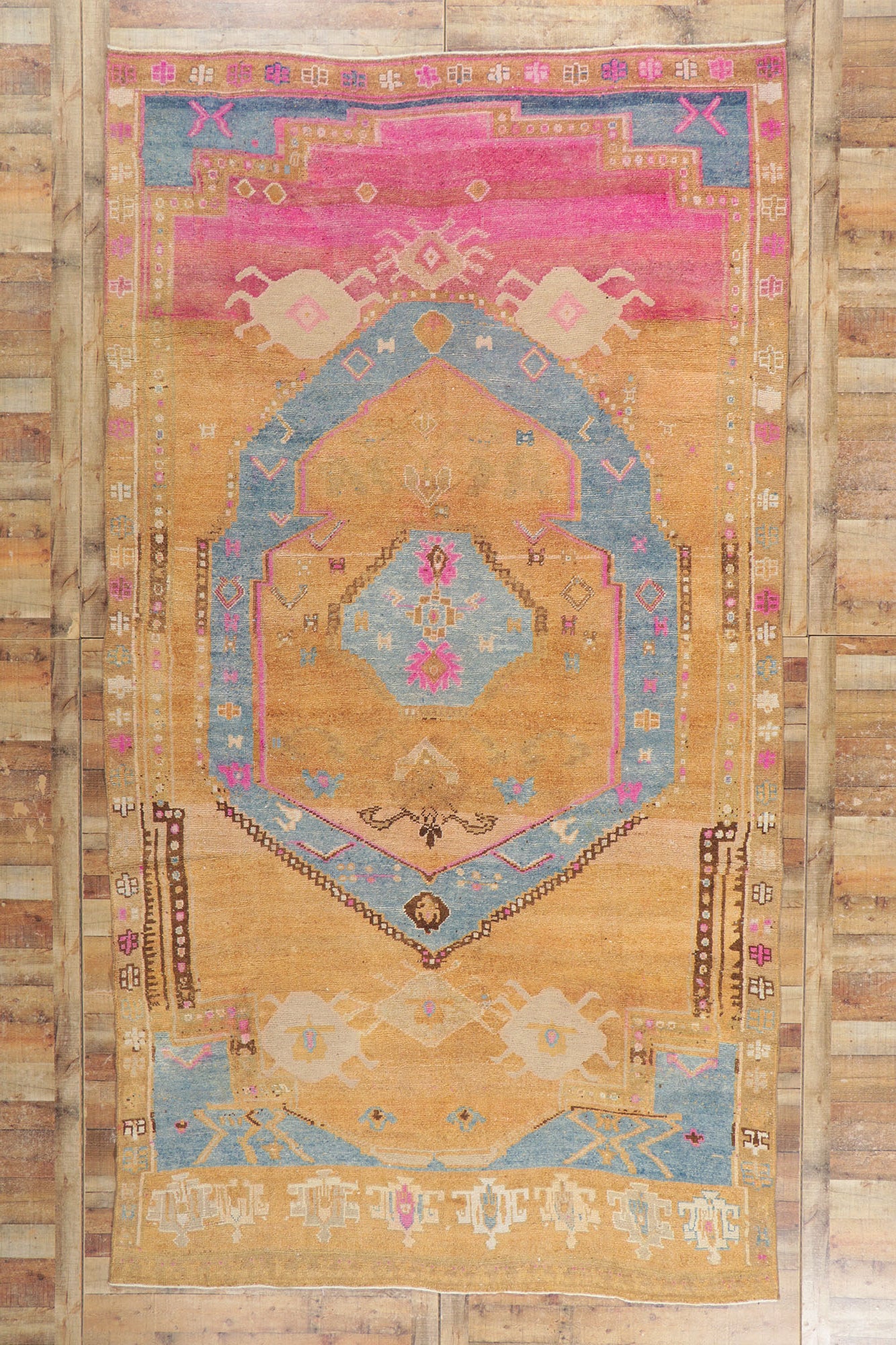 8 x 14 Vintage Turkish Oushak Rug 53787