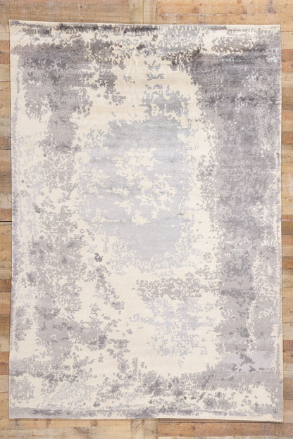 7 x 10 Contemporary Abstract Erased Damask Rug 31136
