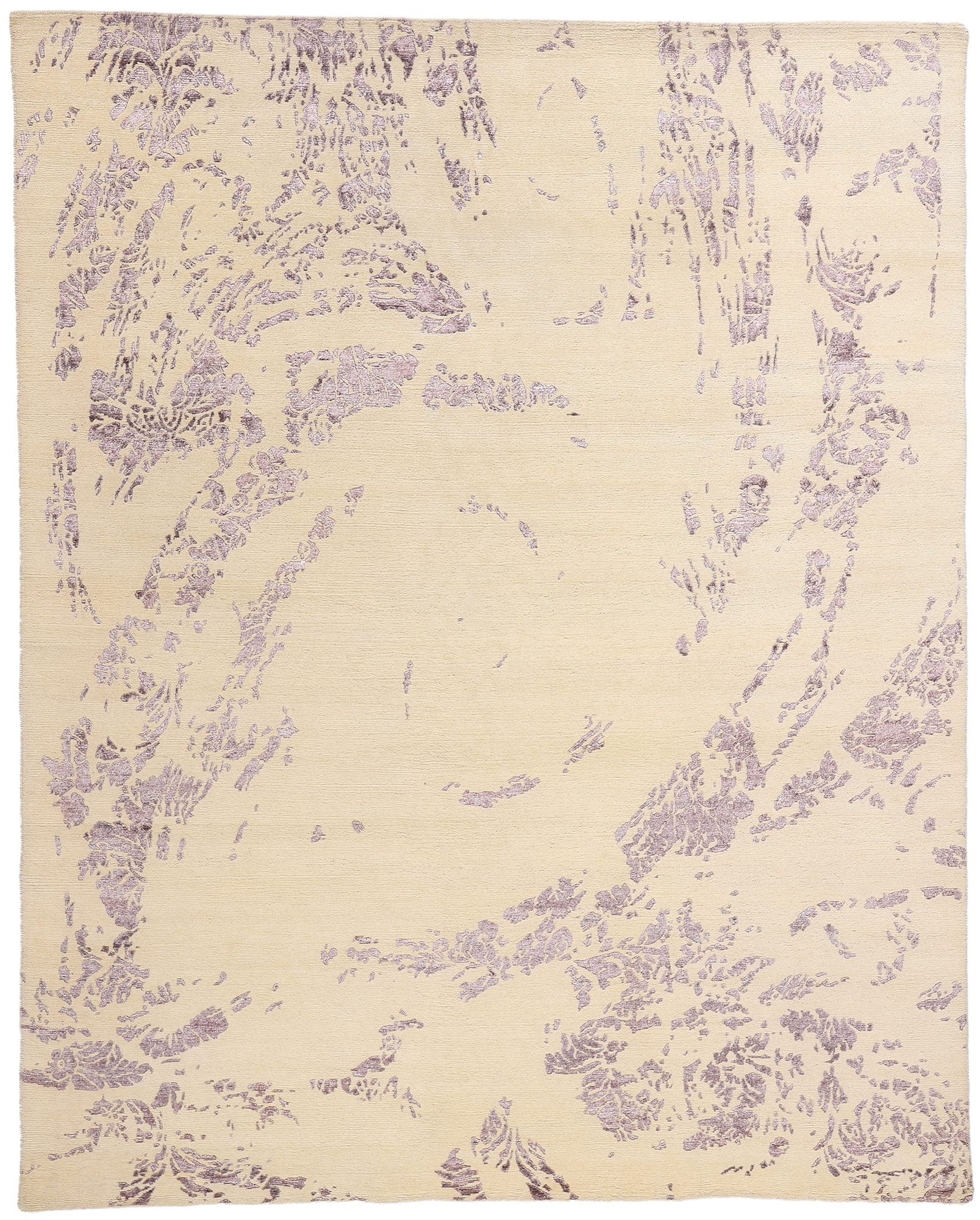 8 x 10 Contemporary Abstract Wool and Silk Rug 31016