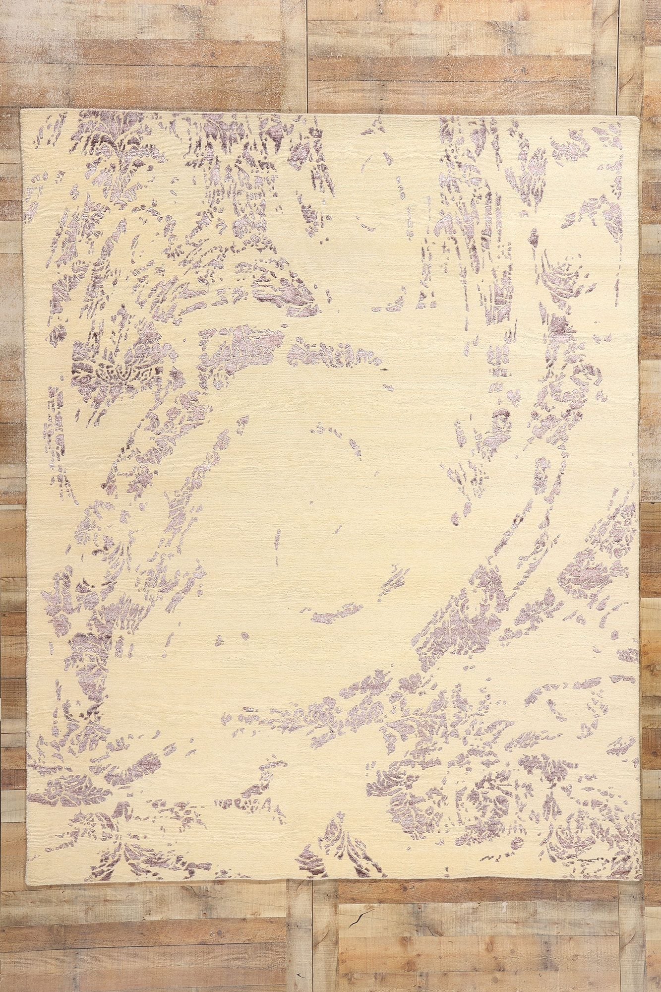 8 x 10 Contemporary Abstract Wool and Silk Rug 31016