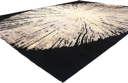 9 x 12 Contemporary Abstract Biophilic Wool and Silk Rug 31013