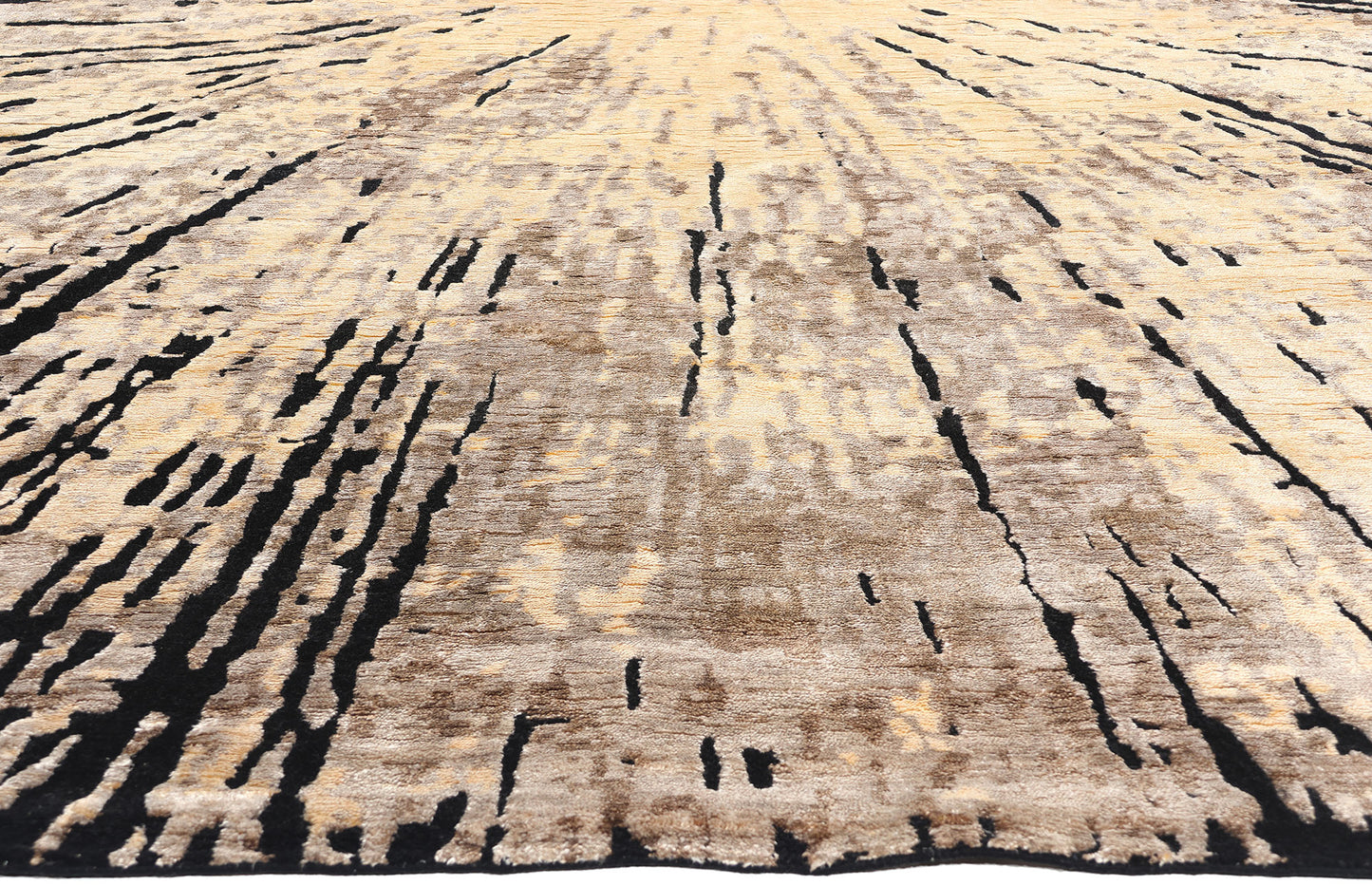 9 x 12 Contemporary Abstract Biophilic Wool and Silk Rug 31013