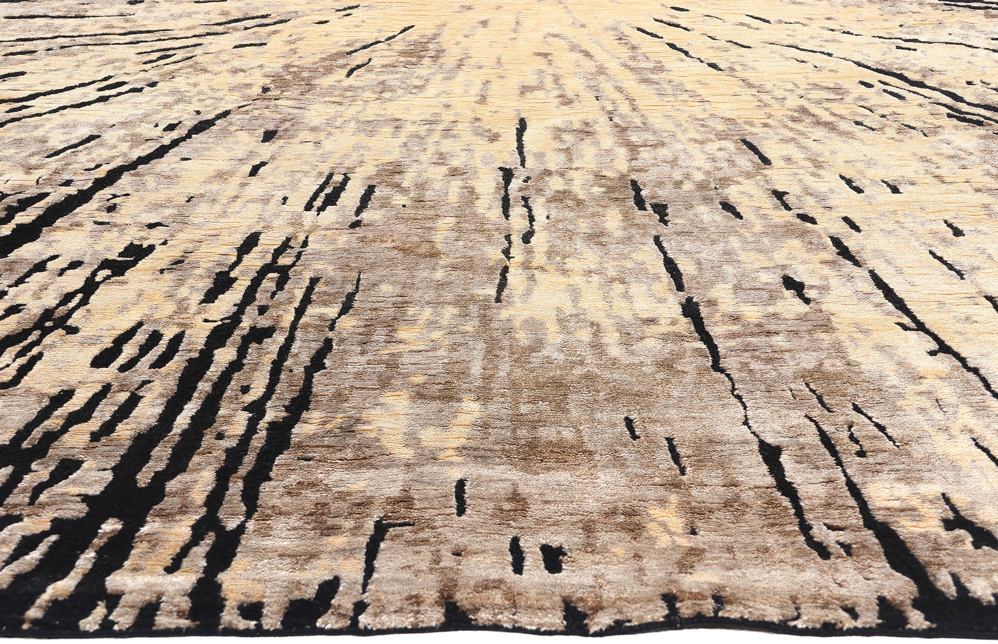 9 x 12 Contemporary Abstract Biophilic Wool and Silk Rug 31013