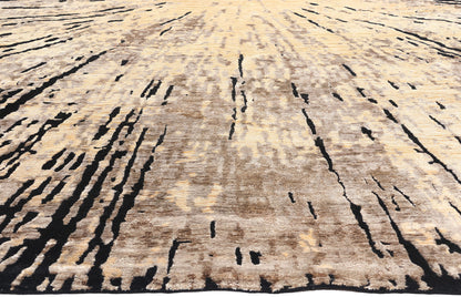 9 x 12 Contemporary Abstract Biophilic Wool and Silk Rug 31013