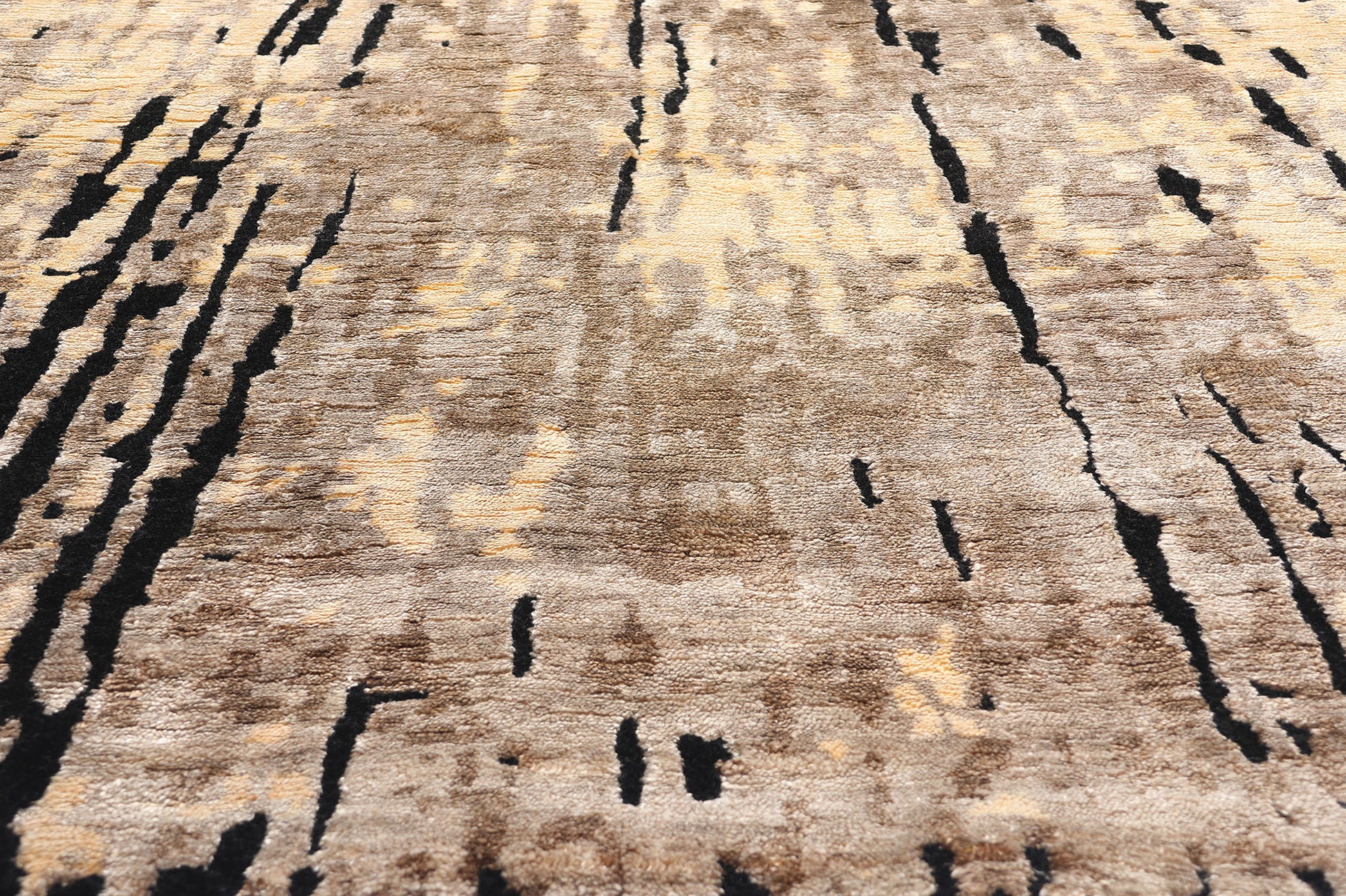 9 x 12 Contemporary Abstract Biophilic Wool and Silk Rug 31013