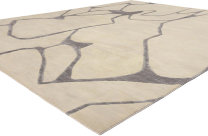 9 x 12 Contemporary Abstract Wool and Silk Rug 31015