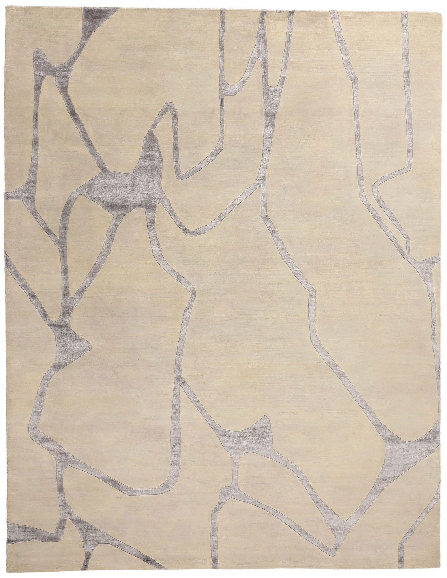 9 x 12 Contemporary Abstract Wool and Silk Rug 31015