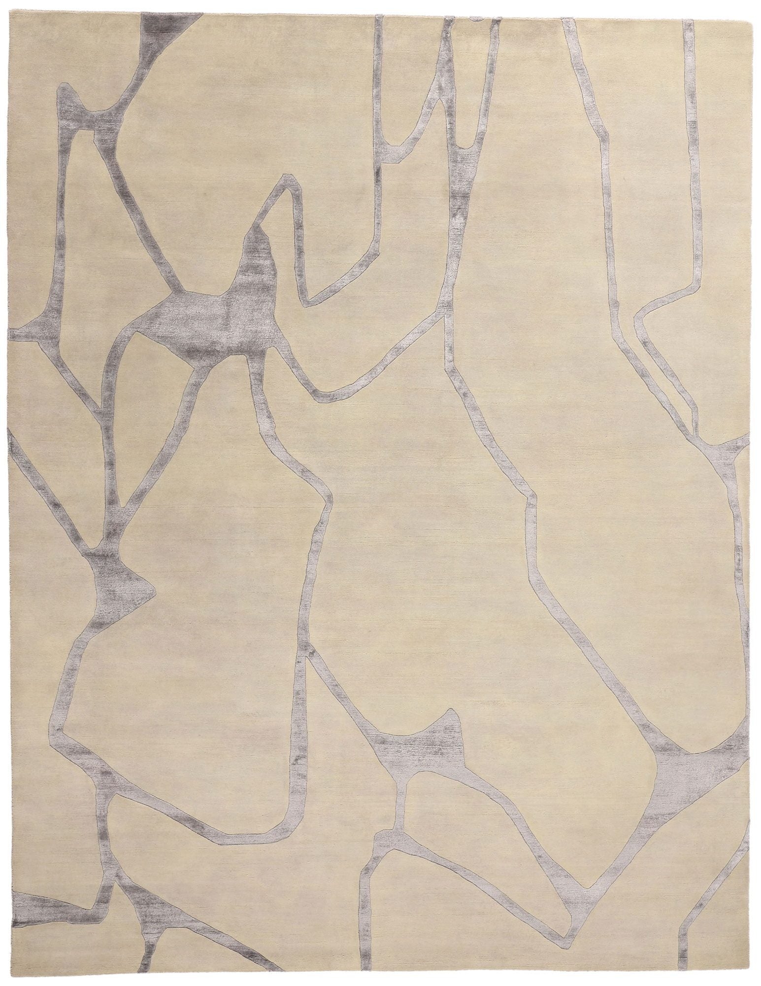 9 x 12 Contemporary Abstract Wool and Silk Rug 31015