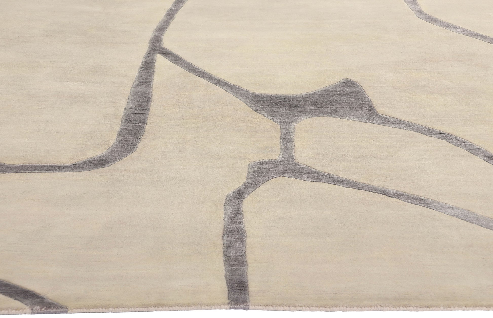 9 x 12 Contemporary Abstract Wool and Silk Rug 31015