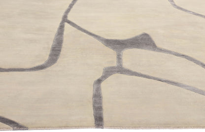 9 x 12 Contemporary Abstract Wool and Silk Rug 31015