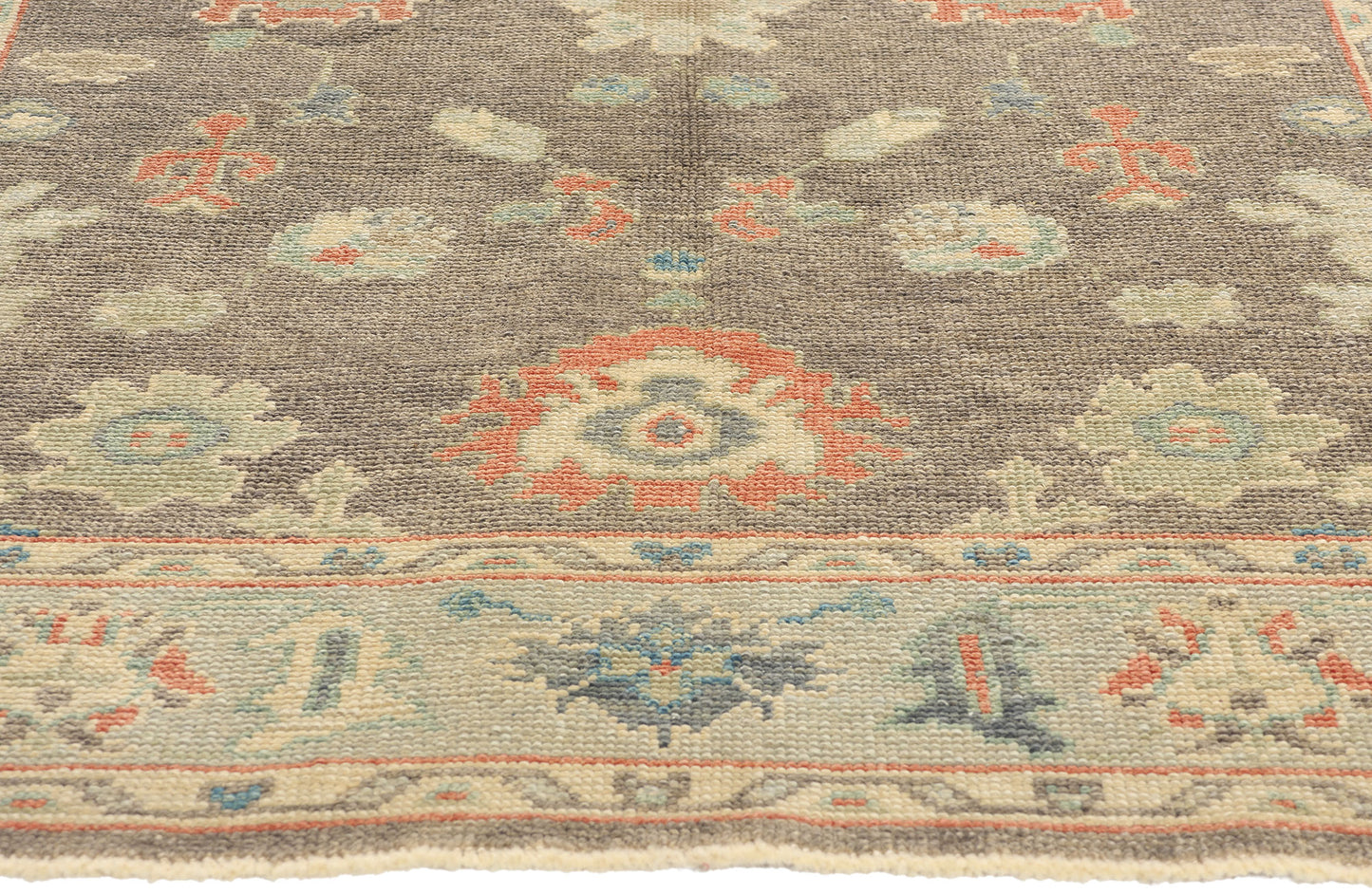 5 x 8 Earth-Tone Turkish Oushak Rug 53425