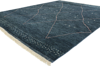 8 x 10 Dark Blue Bohemian Moroccan Rug 31243