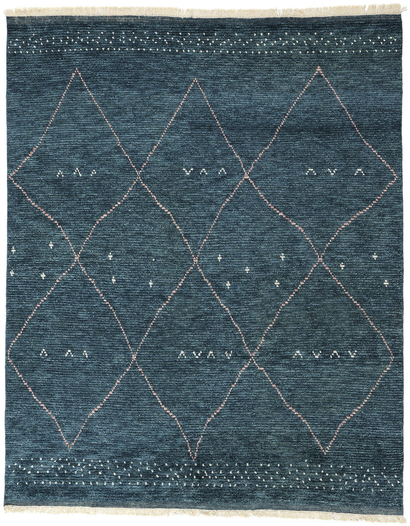 8 x 10 Dark Blue Bohemian Moroccan Rug 31243