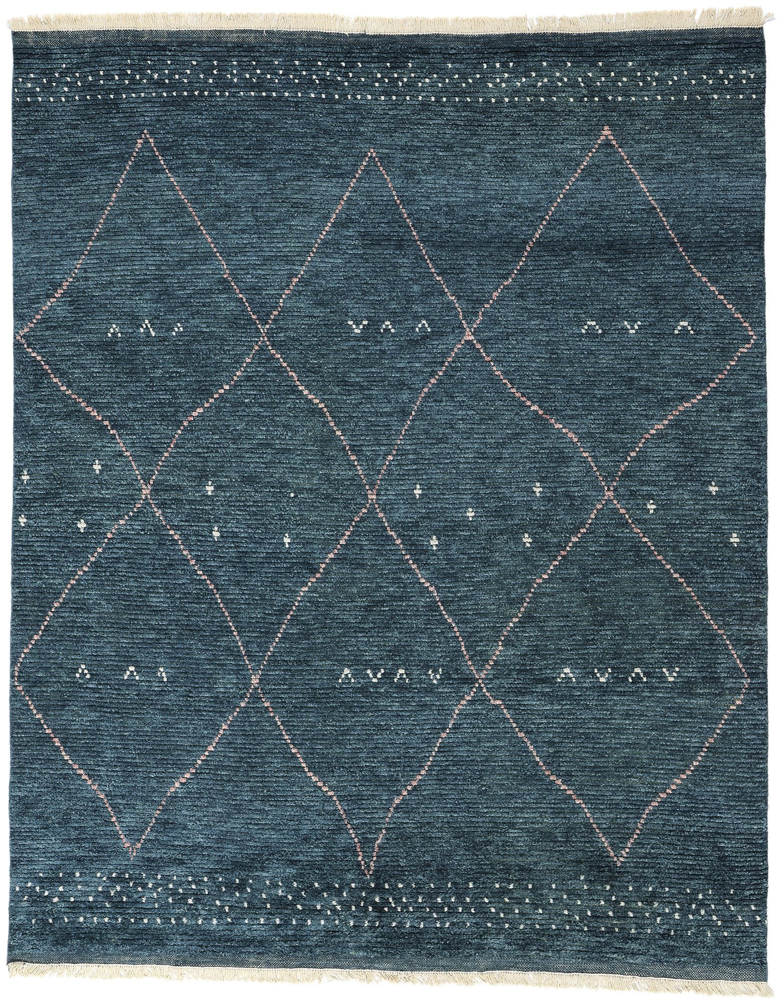 8 x 10 Dark Blue Bohemian Moroccan Rug 31243
