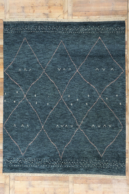 8 x 10 Dark Blue Bohemian Moroccan Rug 31243
