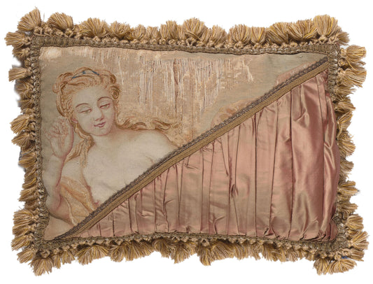 2 x 1 Antique French Aubusson Pillow 78616