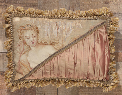 2 x 1 Antique French Aubusson Pillow 78616