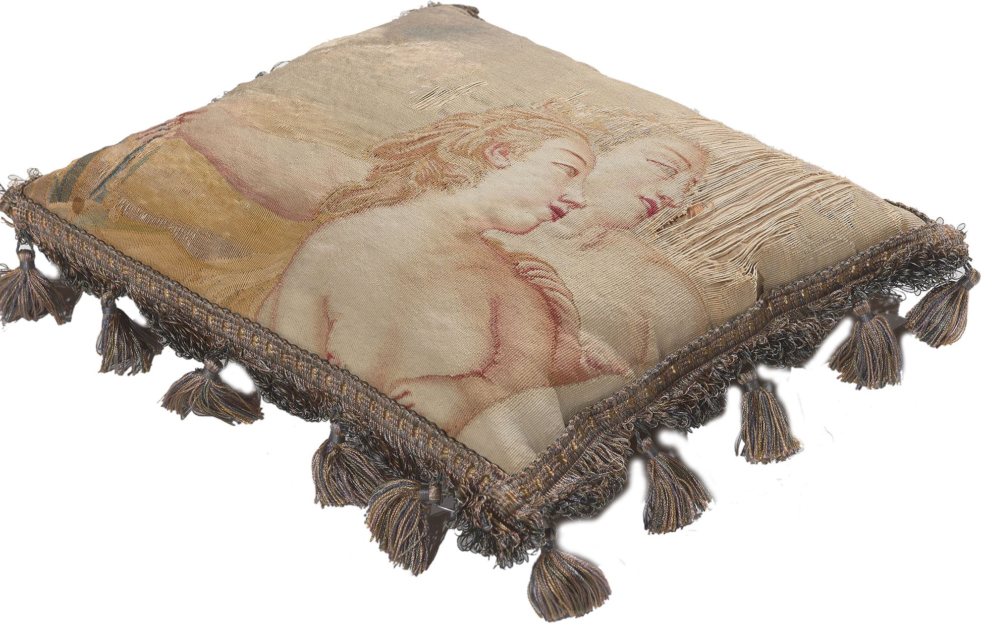 1 x 1 Antique French Aubusson Pillow 78619