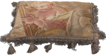1 x 1 Antique French Aubusson Pillow 78617