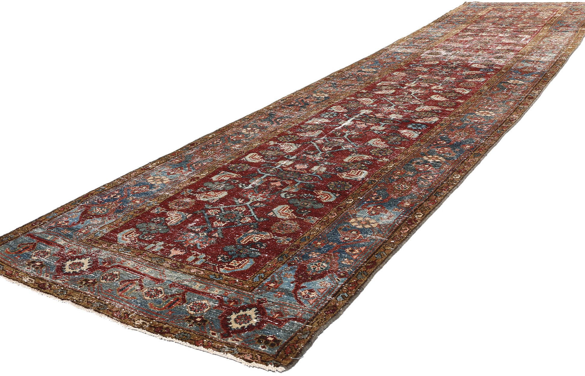 3 x 15 Antique-Worn Persian Malayer Rug 60975