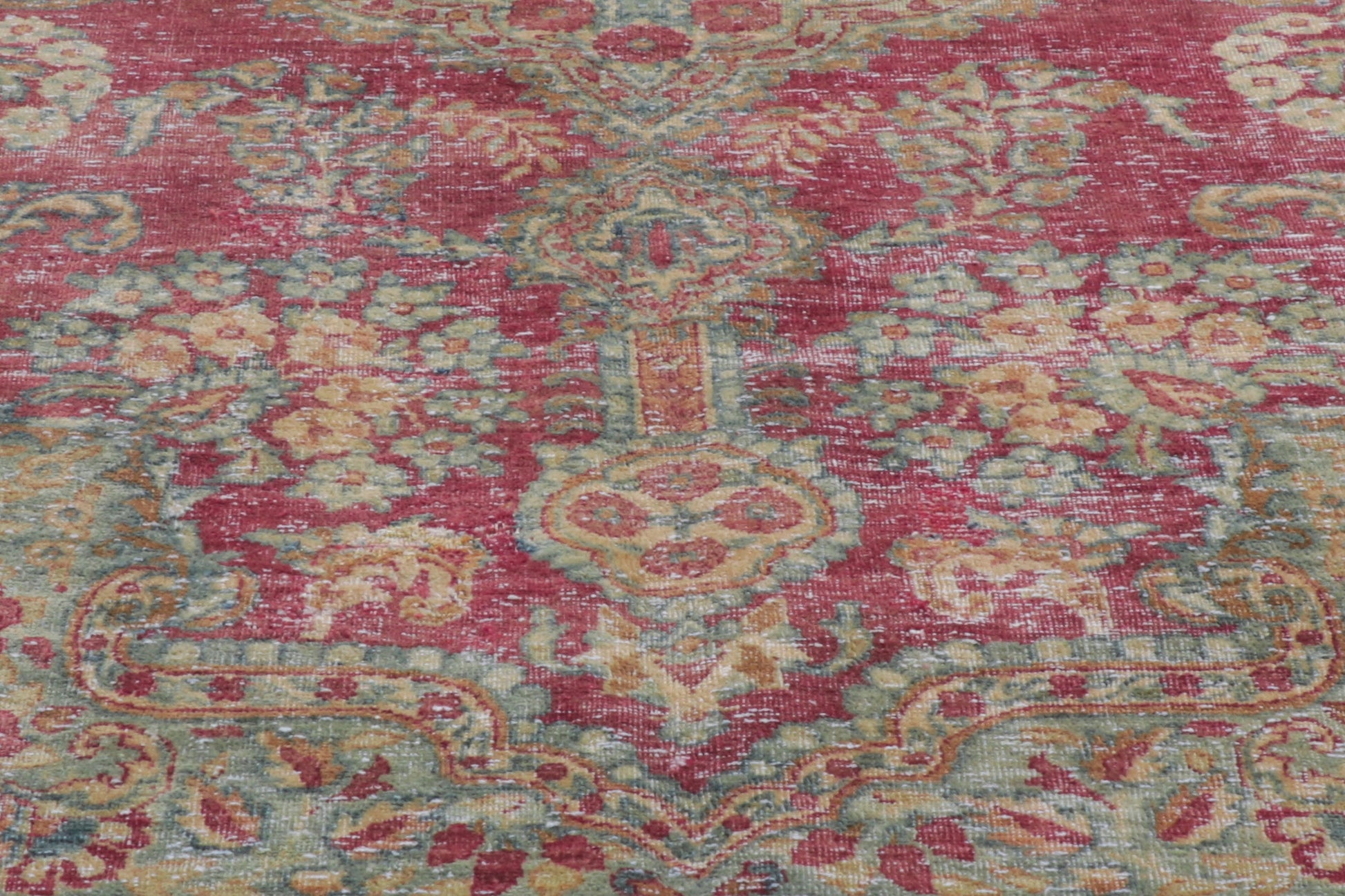 6 x 11 Antique-Worn Persian Kerman Rug 61013