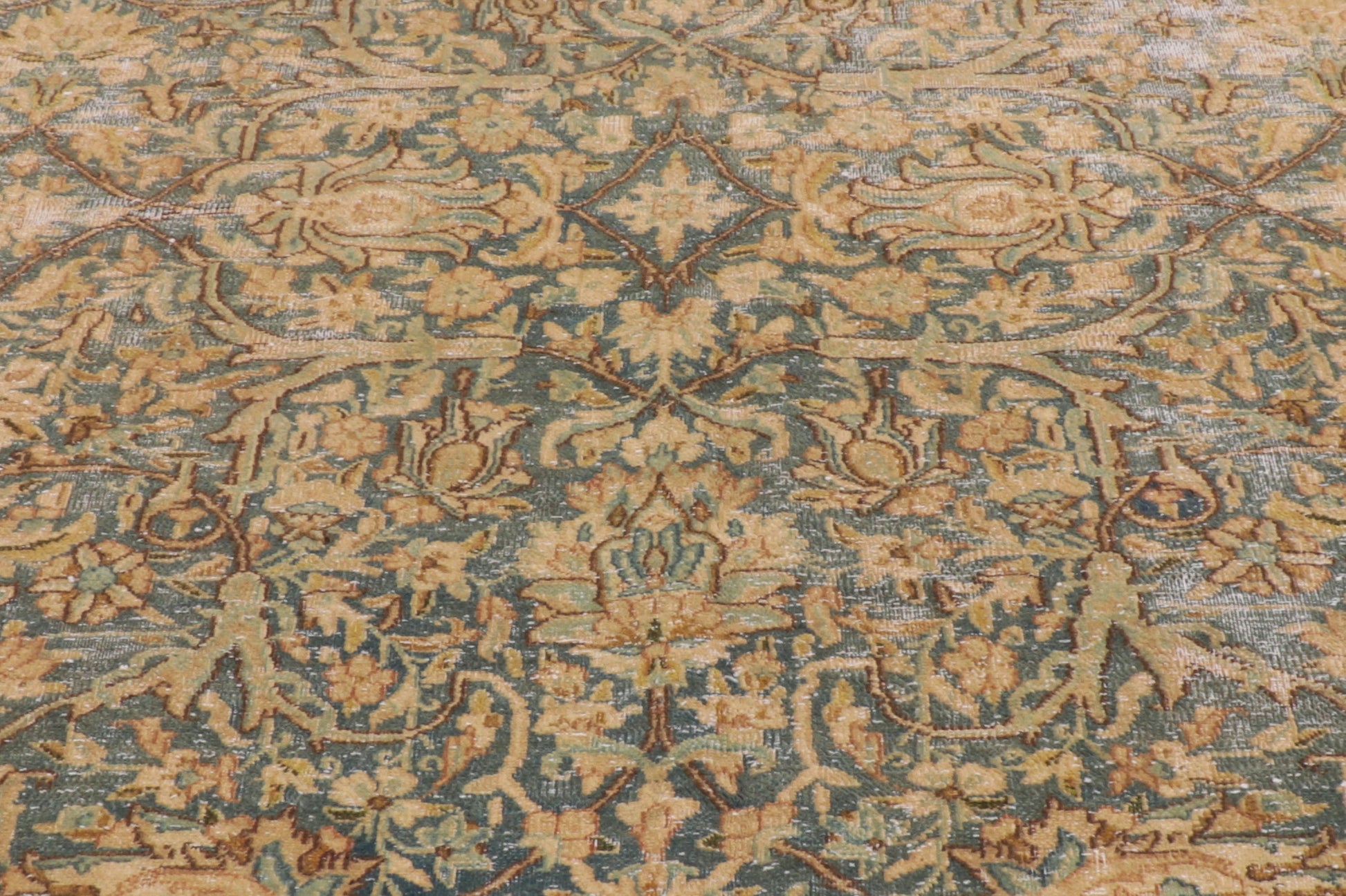 9 x 13 Antique-Worn Persian Kerman Rug 53765