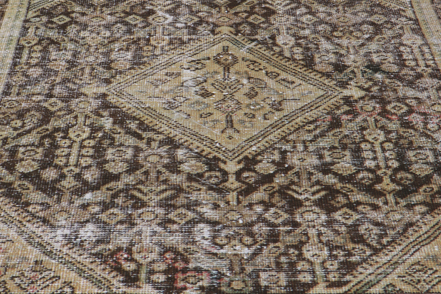 4 x 9 Antique-Worn Persian Mahal Rug 60999