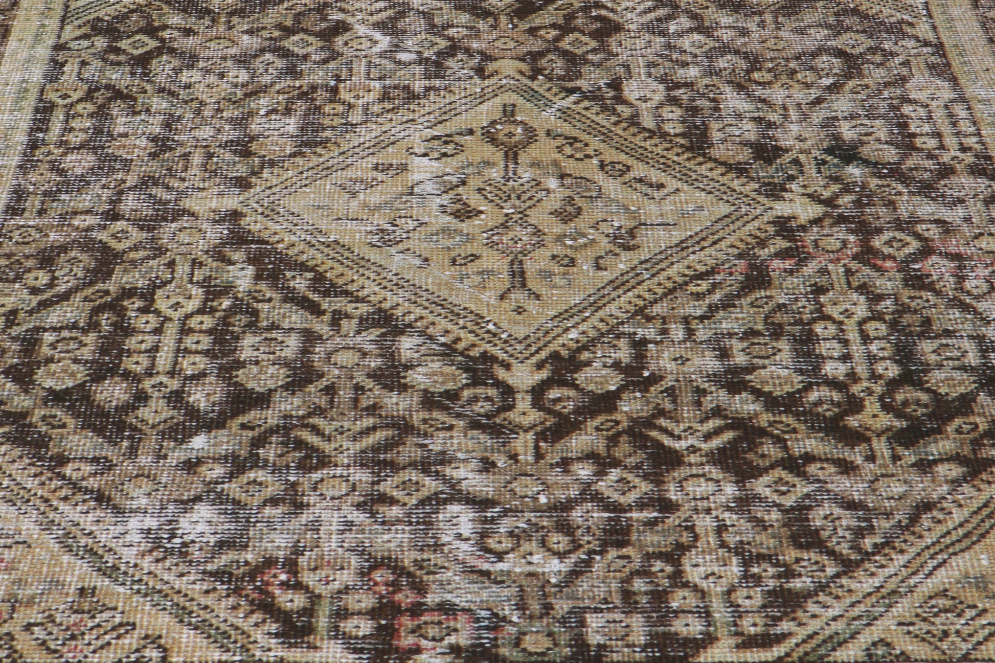 4 x 9 Antique-Worn Persian Mahal Rug 60999