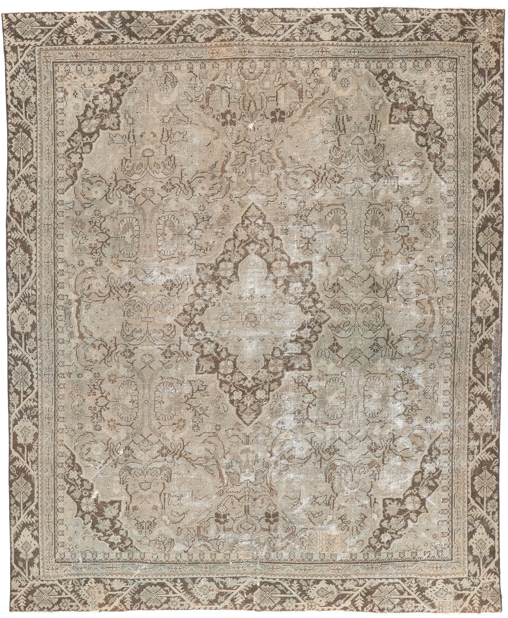 10 x 12 Antique-Worn Persian Mahal Rug 60666