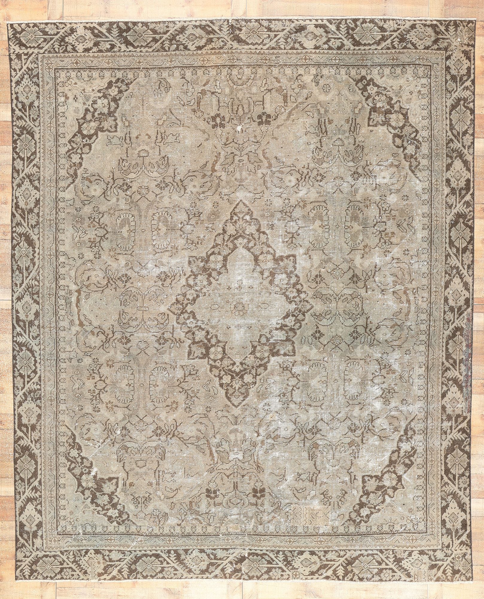 10 x 12 Antique-Worn Persian Mahal Rug 60666