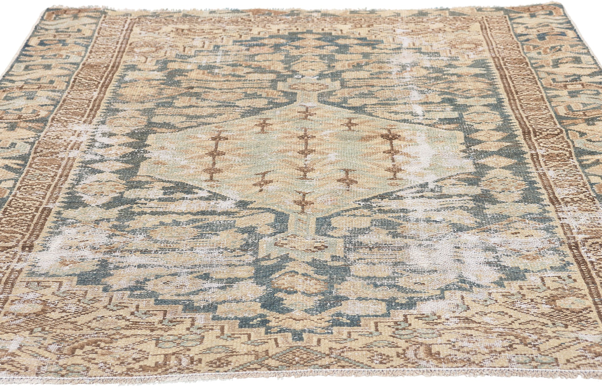 4 x 6 Antique-Worn Persian Malayer Rug 61264
