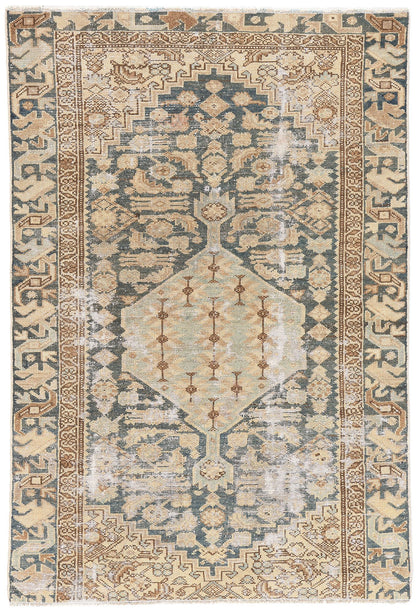 4 x 6 Antique-Worn Persian Malayer Rug 61264