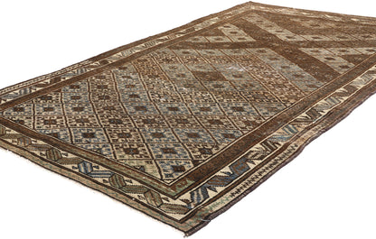 4 x 7 Antique-Worn Persian Hamadan Rug 61016