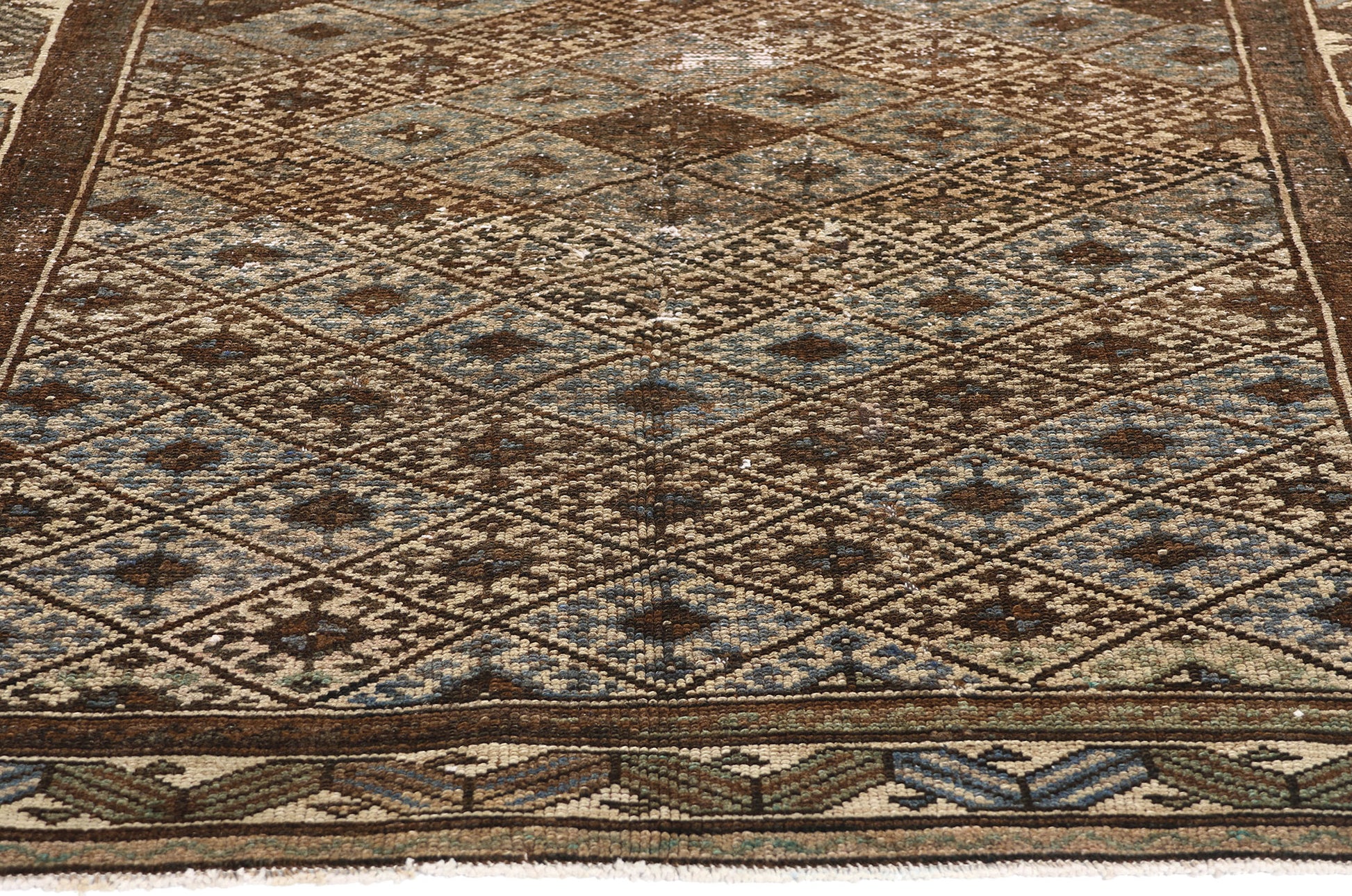 4 x 7 Antique-Worn Persian Hamadan Rug 61016