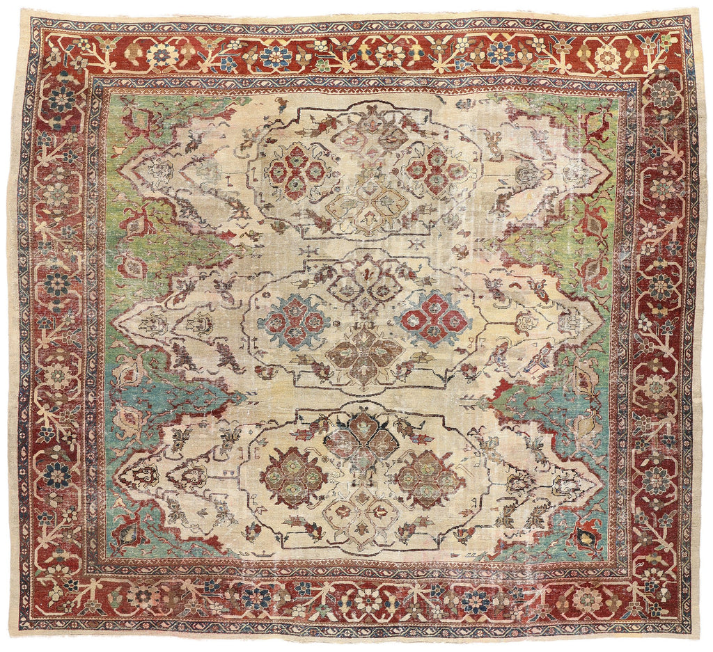 14 x 12 Antique Persian Sultanabad Rug 78330