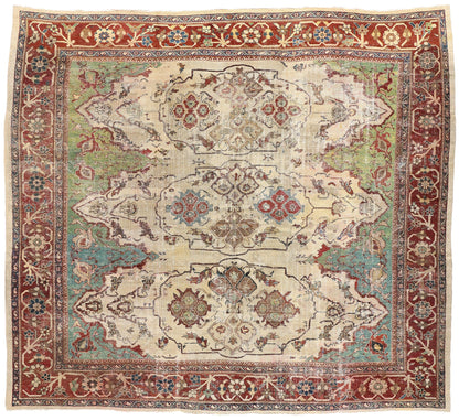 14 x 12 Antique Persian Sultanabad Rug 78330