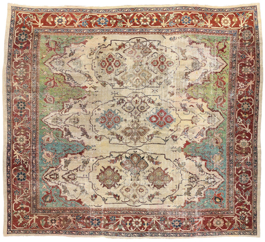 14 x 12 Antique Persian Sultanabad Rug 78330