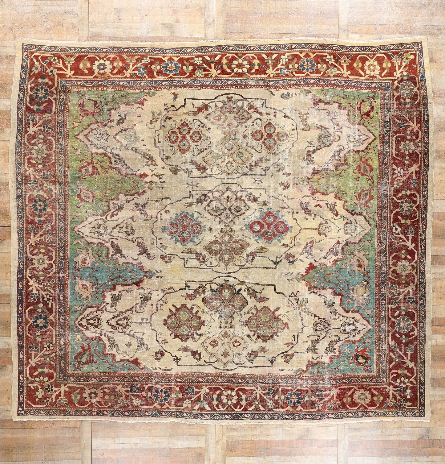 14 x 12 Antique Persian Sultanabad Rug 78330