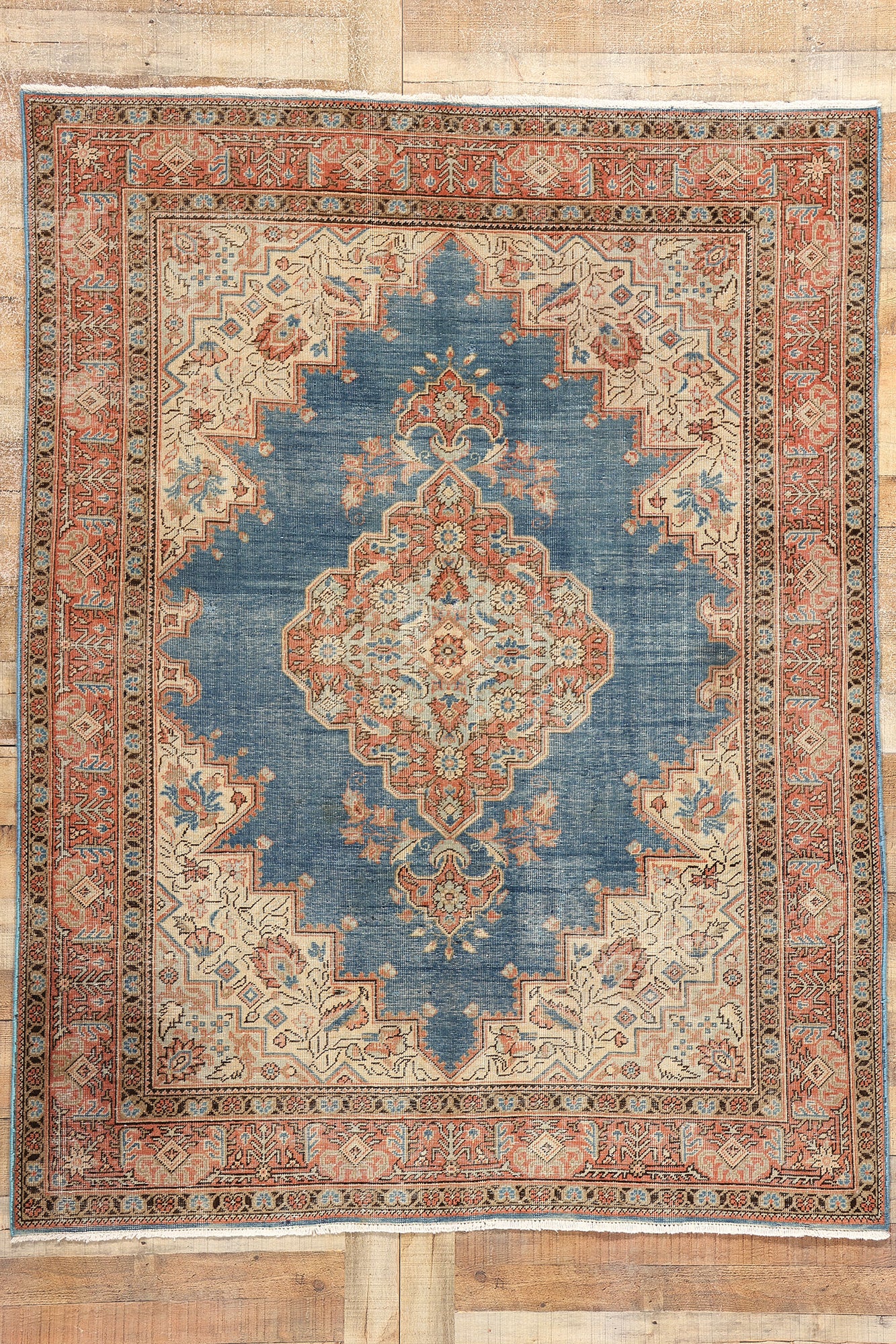 5 x 7 Antique Persian Tabriz Rug 60876