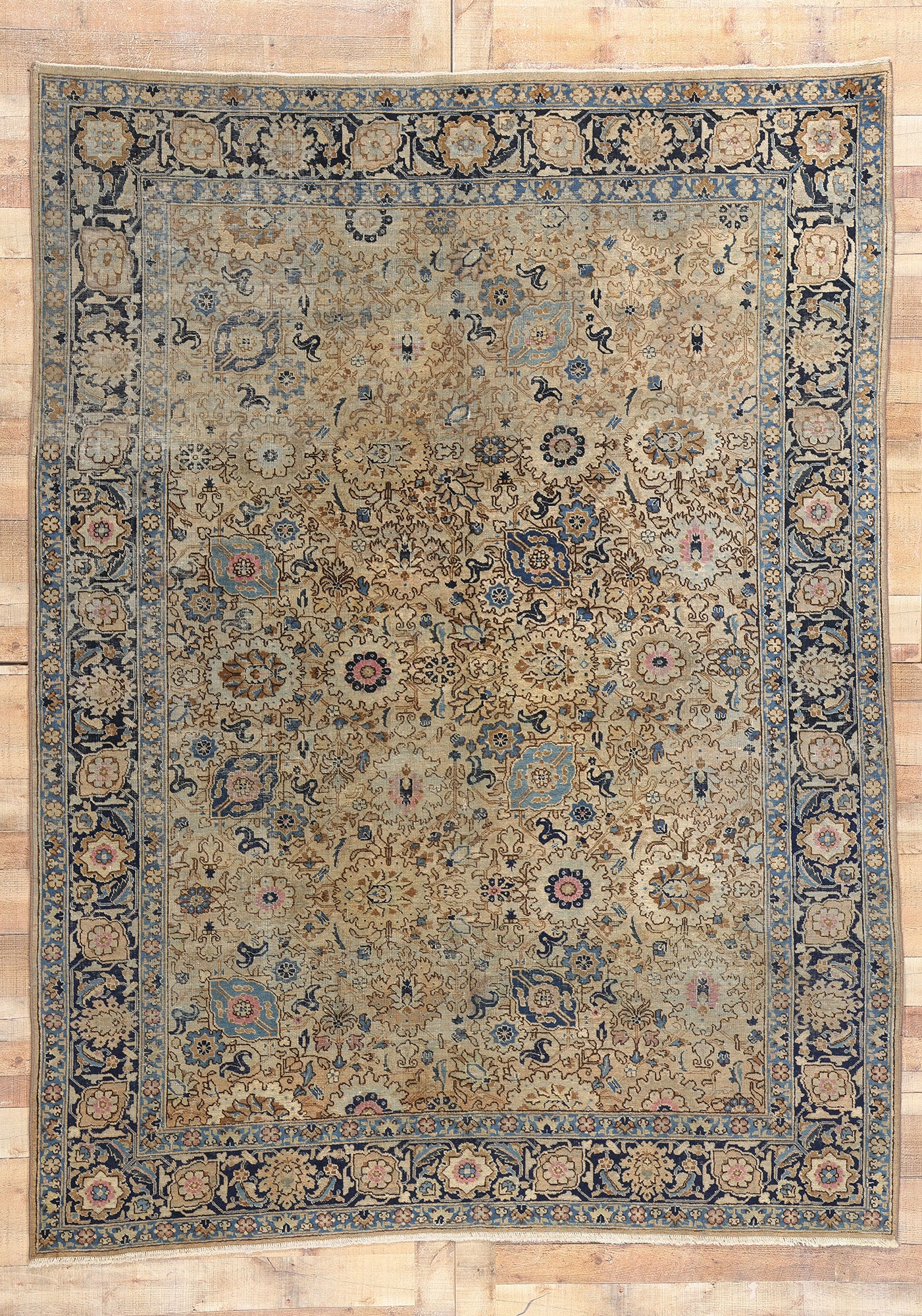 7 x 10 Antique Persian Tabriz Rug 90000