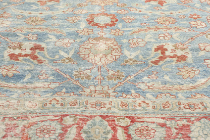 9 x 12 Antique-Worn Blue Persian Tabriz Rug 53174