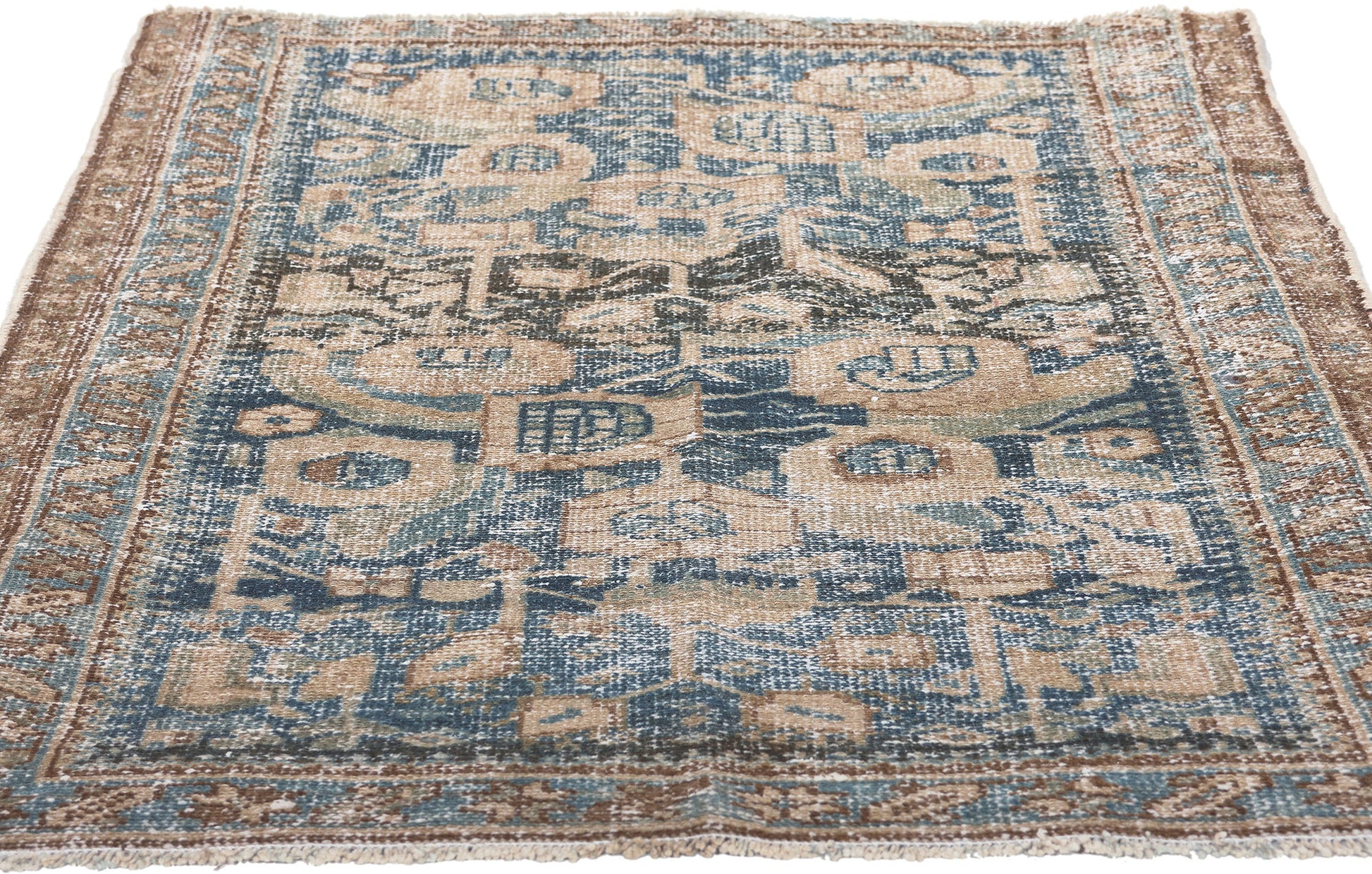 3 x 5 Antique-Worn Persian Hamadan Rug 61276