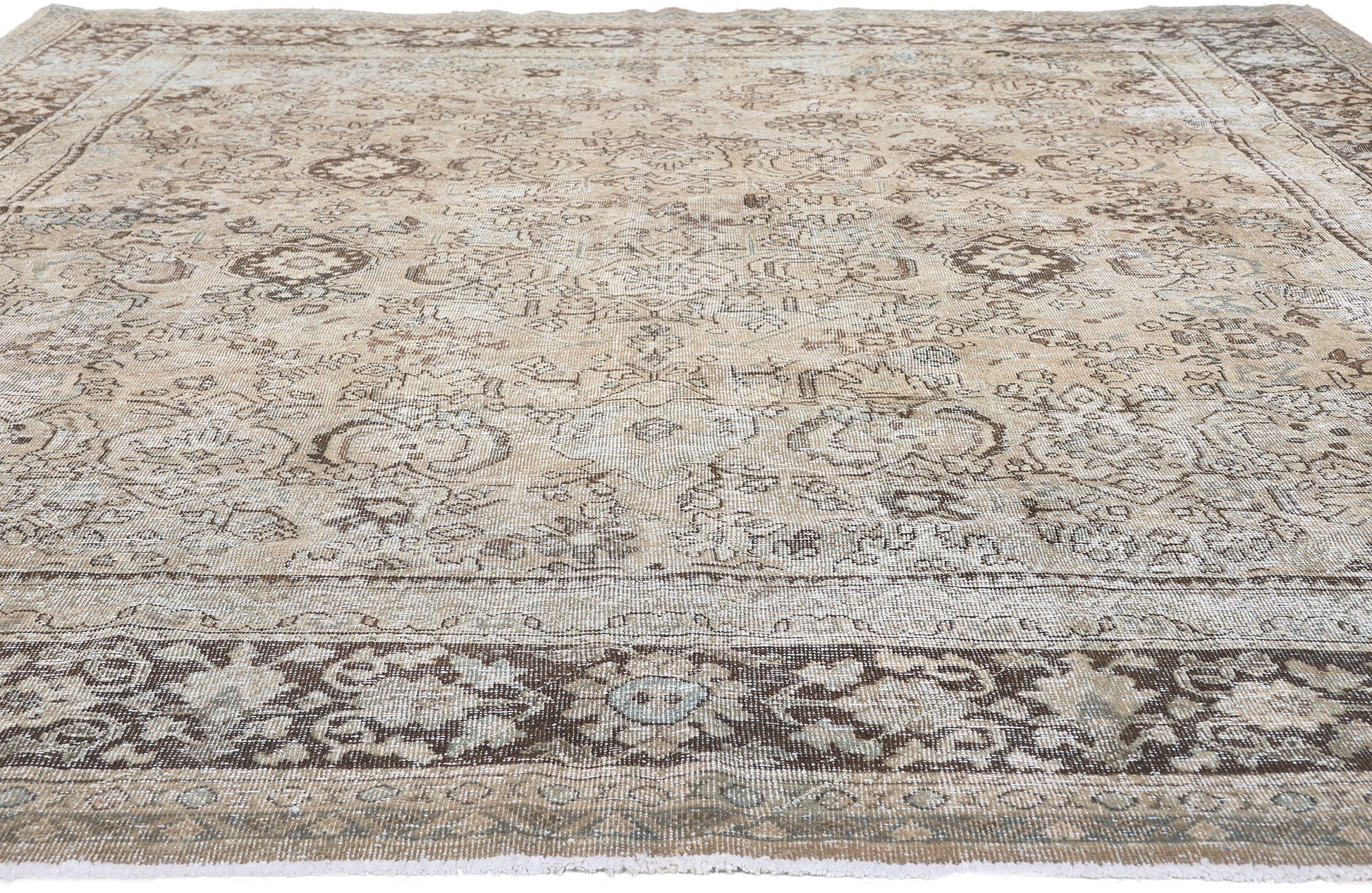 9 x 13 Antique-Worn Persian Mahal Rug 61278