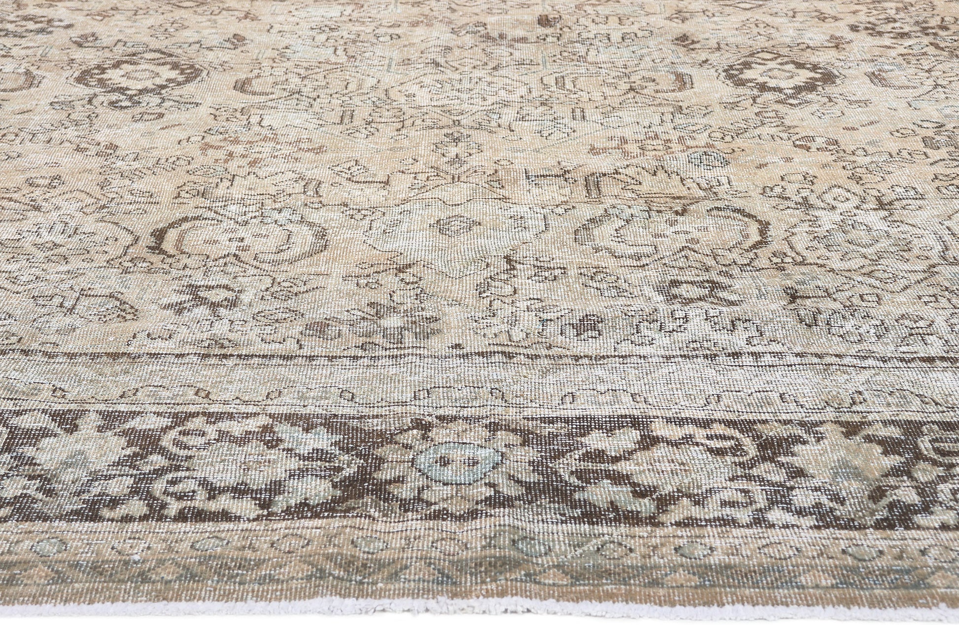 9 x 13 Antique-Worn Persian Mahal Rug 61278